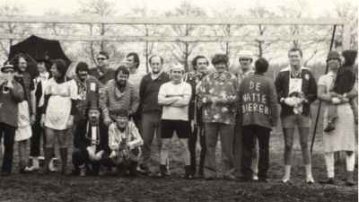 Voetbal bij wedstrijd vattebieren